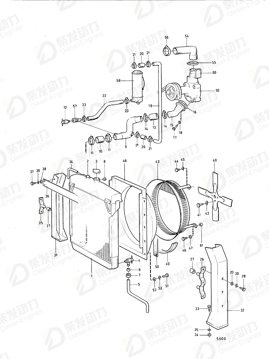 VOLVO Fan protector 830666 Drawing
